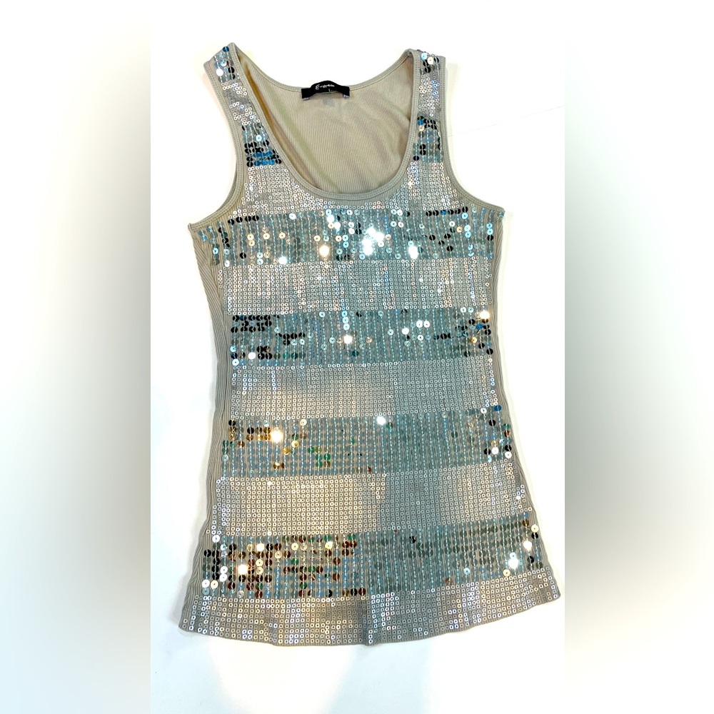 Sparkly Sequin Silver Tank